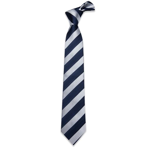 Image of YourTies Striped Ties for Men Classic Woven Silk Necktie with Handkerchief Cufflinks Set Formal Business Party Wedding