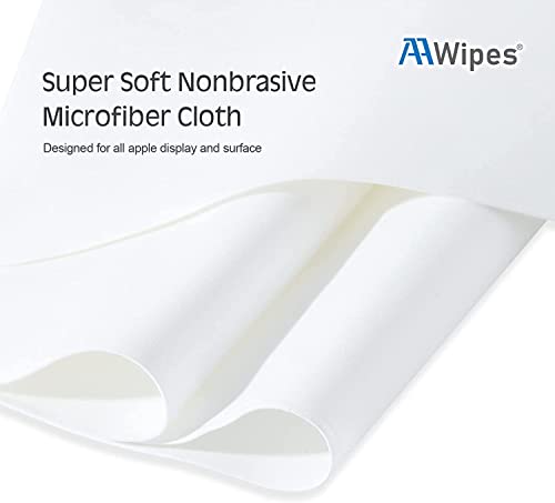 AAwipes Polishing Cloths 3 Packs (6.3\" X 6.3\", White, Thick, Superfine) Compatible with Apple iPhone, iPad, MacBook, iWatch, Soft & Nonabrasive Double-Layer Microfiber Cleaning Cloths (X3601) - Thumbnail 2