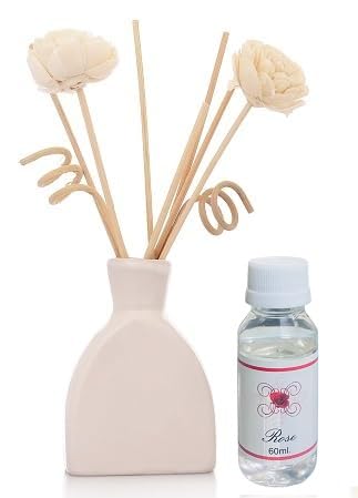 ROYAL SAPPHIRE Amos Pure, Natural Reed Diffuser Oil with Ceramic Pot and 8Pcs Reed Stick- 60Ml with Gift Box (Rose) (Rose) (B0CS6HMP82) Amazon Price History, Amazon Price Tracker