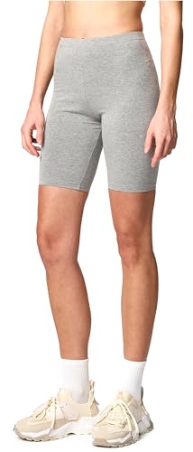 Merry Style Damen Sport Leggings kurz Sportleggings Radlerhose Sporthose aus Baumwolle MS10-200 (Melange, L)