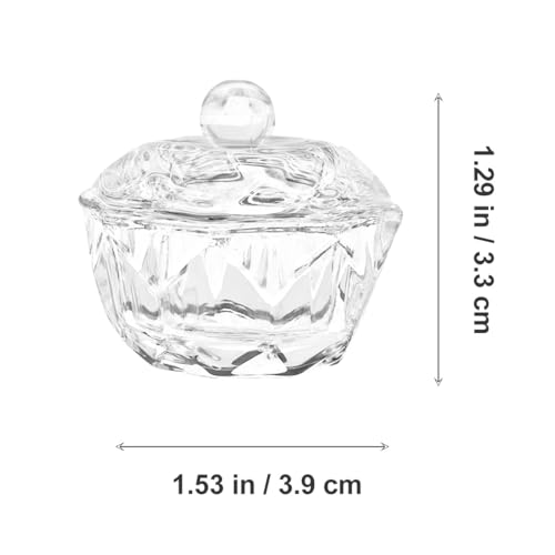 3 vasos de cristal para polvo de uñas con tapa miniatura 7