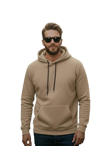 Image of Men Regular Fit Fleece ||Black||Hoodie Solid||Sweatshirt-JM3860