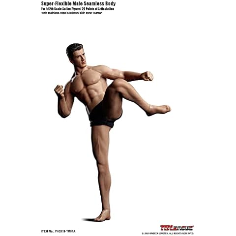 BONACE TBLeague 6 inch Male Seamless Action Figures Full Set-Silicone Body+Head+Underwear-1/12 Scale Super Flexible Male Dolls for Arts/Drawings/Photography (TM01A) Cover