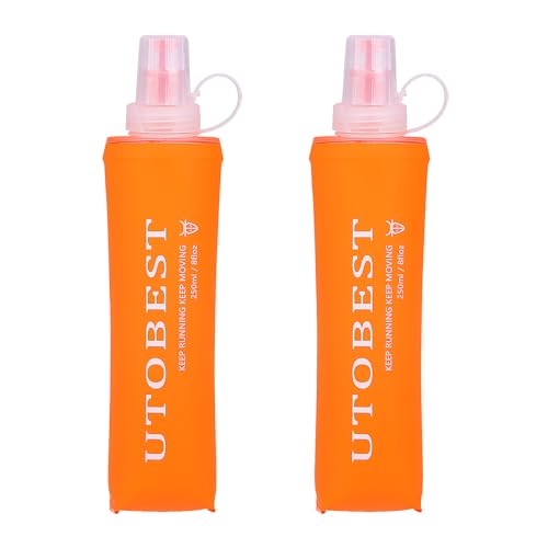 UTOBEST Soft Flask TPU Foldable Running Water Bottles Collapsible Hydration Bottles, 2PCS UTOBEST Soft Flask TPU Foldable Running Water Bottles Collapsible Hydration Bottles, 2PCS