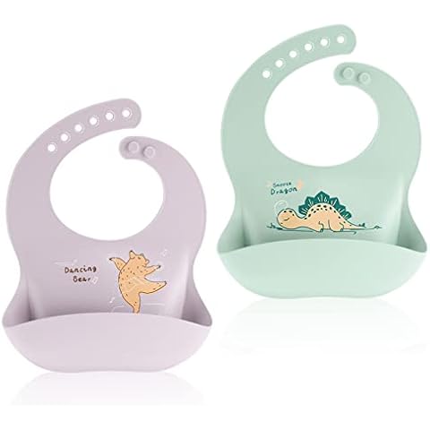 ABirdon 2 Piezas de Baberos de Silicona para Bebé Cover