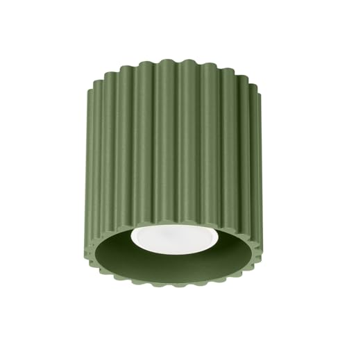 SOLLUX lighting Lampada da Soffitto - Faretto da Soffitto in Alluminio - 1 Paralume - Lampada a LED - Aura Verde Oliva
