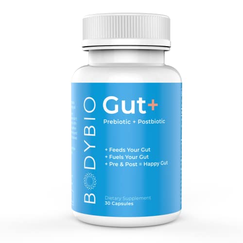 Bodybio Gut+ 30 Caps - One Pill A Day For Total Gut Solution | Preforpro Prebiotic + Tributyrin Postbiotic For Healthy Gut | Eliminate Bloating | Promote Regularity | Metabolism & Digestive Health #TOP26