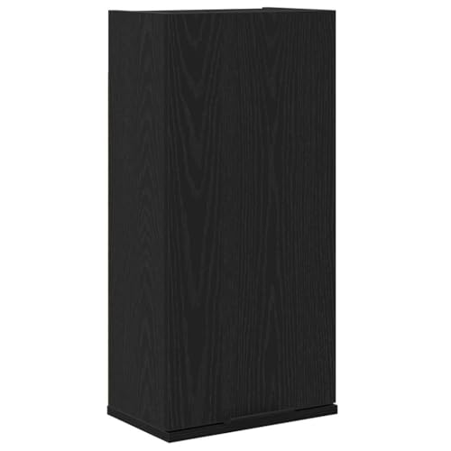 vidaXL Armario de Pared Roble Negro 32x20x67 cm Madera de ingeniería, Mueble de baño, tocador de baño, Armario de Aseo, aparador de baño