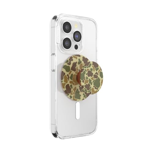 Image of PopSockets Phone Grip for MagSafe, Magnetic Holder, Phone Stand, Green - Camo