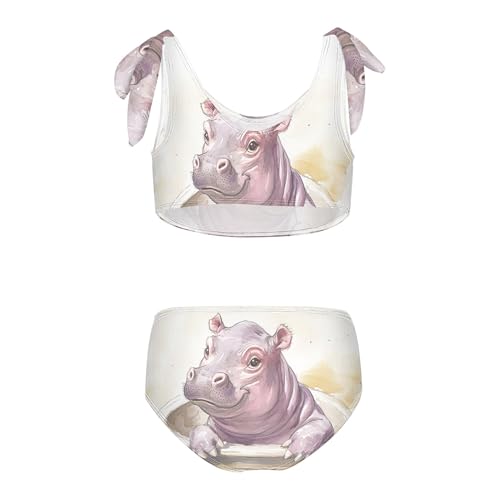 Hippo Cub in Tub Paint Girls Bikini Sets 2 Piece Swimsuits Bathing Suit Swimwear2