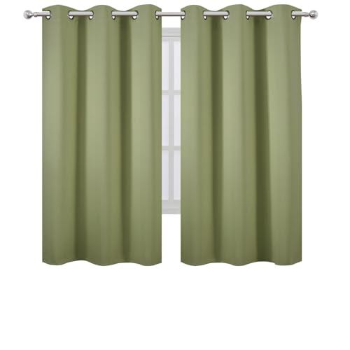 Image of LEMOMO Blackout Curtains 42 x 63 inch /Sage Green Curtains Set of 2 Panels /Thermal Insulated Room Darkening Bedroom Curtains
