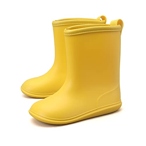 yellow rain boots for girls - Gigidid Toddler Rain Boots for Boys Girls Kids Short Rainboots Rubber Rain Shoes Children Ankle Waterproof Wellies Garden Rain Boot Yellow Size 7-8 Toddler