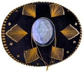 Generic Mariachi Sombrero Hat, Black & Gold Charro Style Black & Gold, Large - Image 3