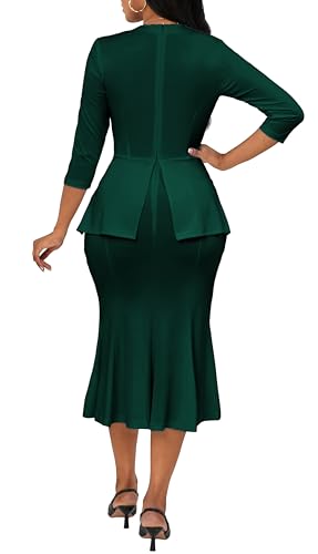 Image of Elegant Church Dress for Women Midi Dresses Work Wear Vintage Pencil Dress for Business Casual Outfits