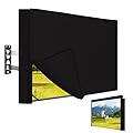 Easy-Going Outdoor TV Cover with Roll Up Front Flat for 40-43 inch, Waterproof and Weatherproof TV Cover for Flat Screen TV, Black