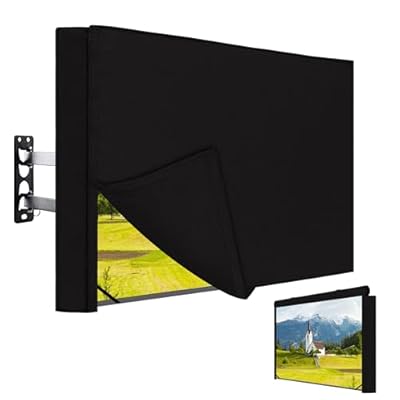 Easy-Going Outdoor TV Cover with Roll Up Front Flat for 40-43 inch, Waterproof and Weatherproof TV Cover for Flat Screen TV, Black