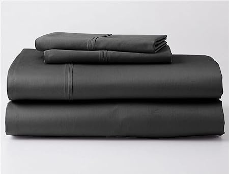 Miniatura 7 de Sábanas 100% de algodón egipcio para cama, juego de sábanas de cama King sólido con bolsillo profundo de 24 pulgadas, juego de sábanas refrescantes