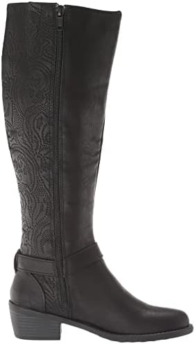 Easy Street Women's Luella Tall Boot Fashion, Black/Black Embossed/Gore, 10 Narrow | Image 5