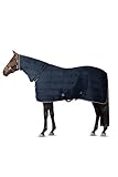 HORZE Glasgow Combo Anti-Slip Indoor Stable Horse Blanket with Attached Neck Cover (150g Fill) - Dark Blue - 72 in