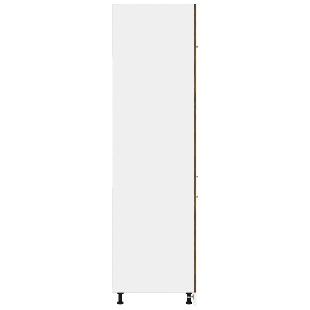 Práctico armario para frigorífico con superficie lisa y líneas limpias: armario de pared moderno con estante para cocina y diseño minimalista y espacio en efecto ahumado