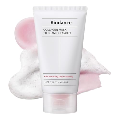 BIODANCE Collagen Mask To Foam Cleanser, 2-in-1 Pore Mask and Hydrating Foaming Facial Cleanser for Sensitive Skin, Oily Skin, Korean Skinc Care, Valentines Day Gifts for Herㅣ5.07 fl. oz. (150 ml)