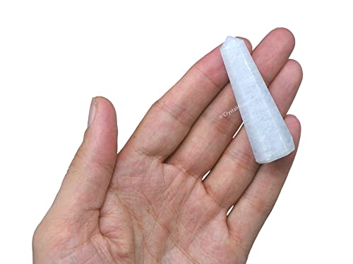Image of Crystal Heaven Certified Blue Calcite Crystal Tower Obelisk Point For Chakra, Healing And Balancing - Aaa Grade Original Certified Gemstone Agate For Reiki Meditation Yoga Spiritual (2-3 Inches)