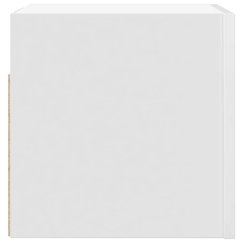 Mobile TV da parete bianco, mobile TV sospeso in legno, supporto TV a parete per soggiorno, moderno mobile basso con anta, mensola sospesa HiFi per DVD, 30,5 x 30 x 30 cm