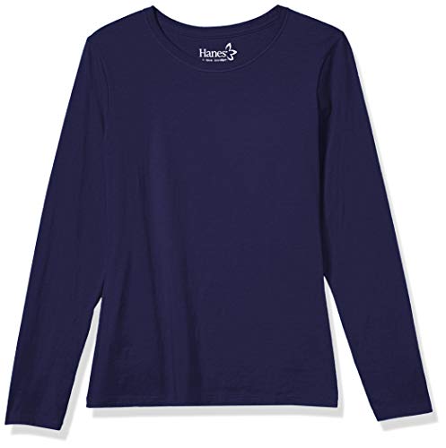 Hanes Women's Long Sleeve Tee, Hanes Navy, X-Large