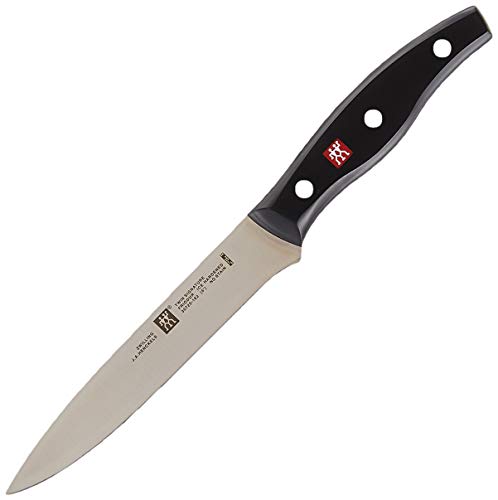 Zwilling  J.A. Henckels Twin Signature, Serrated Utility Knife, Kitchen Knife, German Knife, 6 Inch, Stainless Steel, Black