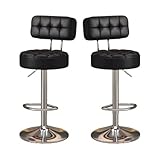 JATIBOSH Barhocker 2er Set Höhenverstellbar Barstuhl, Küchenhocker mit Lehne, Barhocker 360° Drehbar, Tresenhocker 150Kg Belastbar für Küche, Esszimmer.