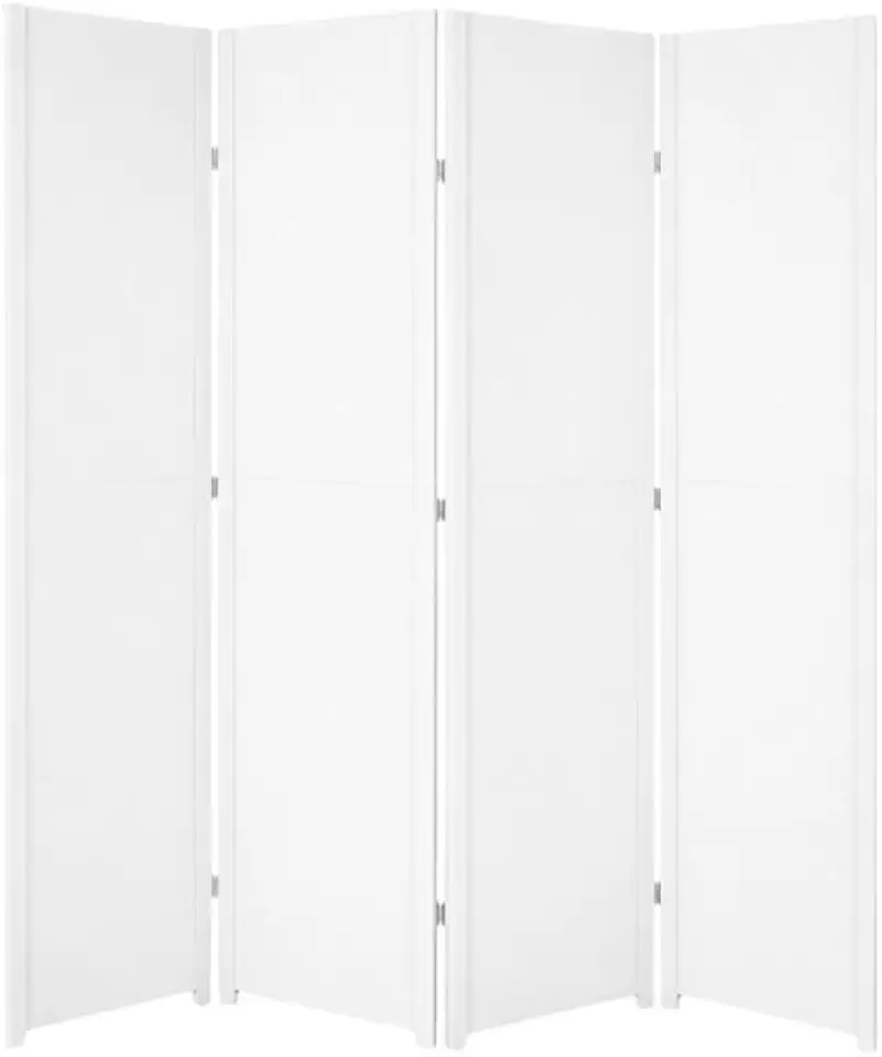 Biombo de MDF Dobrável Portátil Branco 2/3/4 Folhas, Painel Divisória de Ambiente para Casa Escritório, Separador de Espaços Funcional e Decorativo (COM 4 PARTES)