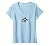 Photo Gallery donna cane paw print heartbeat love regalo per il proprietario del cane mamma papà maglietta con collo a v Photo Gallery donna cane paw print heartbeat love regalo per il proprietario del cane mamma papà maglietta con collo a v