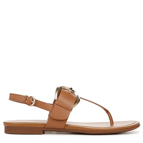 Naturalizer Womens Taylor T-Strap Slingback Flat Sandal Saddle Tan Brown 7.5 W by Naturalizer - Used condition - Image 5