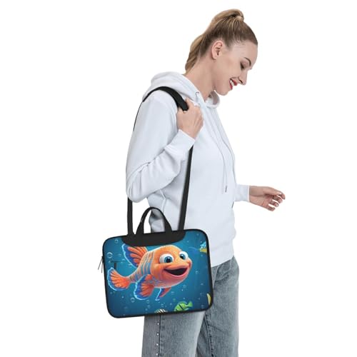 Bolso de hombro para laptop KHiry con diseño de peces miniatura 7