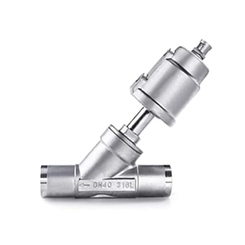 Vanne à siège d'angle pneumatique robuste DN25 inox pour circuit de vapeur