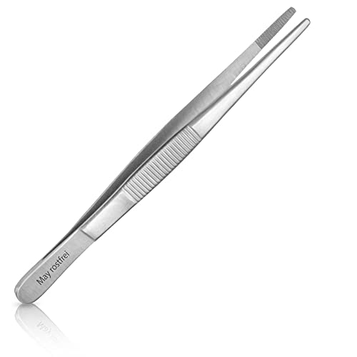 May - Pince à épiler technique droite - 15 cm - Modélisme - Pince à épiler électrique - Pince à épiler industrielle - Acier inoxydable