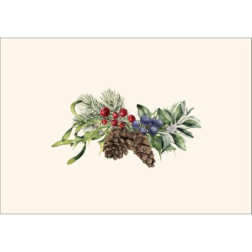 Image of Earth Sky + Water - Holiday Greenery Assortment Notecard Set - 8 Blank Cards with Envelopes (4 each of 2 styles)