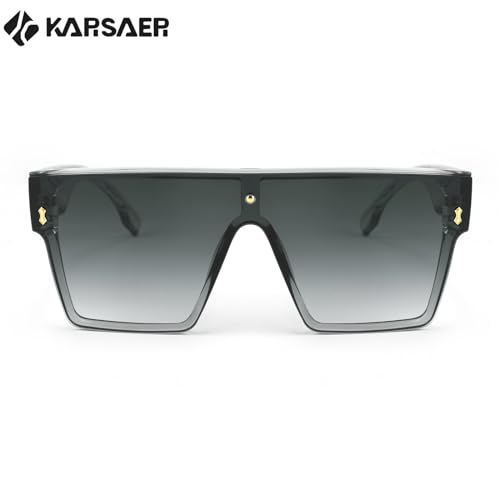 Karsaer Chic Oversized Square Women Men One Piece Sunglasses Fashion Flat Top Large Unisex Sunglasses Women Men K71103