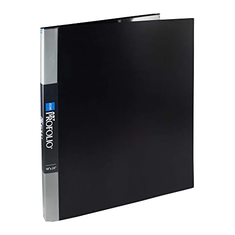 ITOYA Original Art ProFolio 18x24 Black Photo Album Book with 48 Pages - Protective Binder with Plastic Sleeves Cover