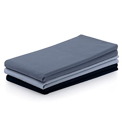 AmeliaHome 3er Set Geschirrtücher Baumwolle Küchentücher 50x70 cm Glatt Letty Hellblau Dunkelblau Blau