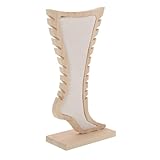 TINEASUR Expositor de Tobilleras de Madera Maciza Forma de Pie Beige, Ligero y Seguro para Organizar Pulseras y Collares en Tocadores o Boutiques