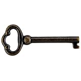 Hollow Barrel Brass Plated Replacement Skeleton Key for Old Curio Cabinets Doors, Antique Hutch...