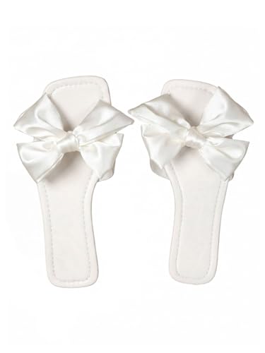 GORGLITTER Women's Bow Flat Sandals Dressy 2026 Wedding Cute Slide Shoes