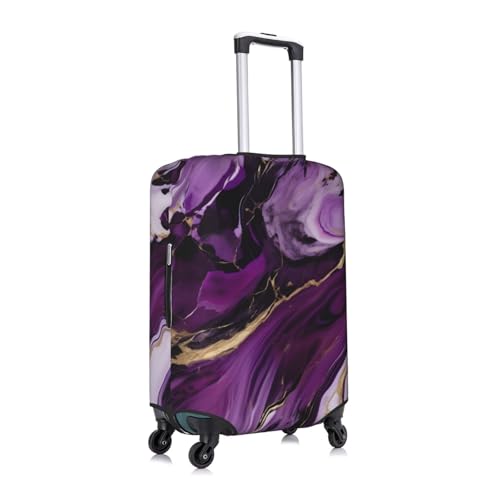 Dark purple texture marble 1 Print Unique Travel Luggage Cover Washable Anti Scratch Suitcase Protector for Vacation3