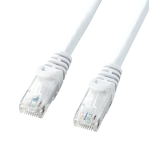 サンワダイレクト Cat6 LANケーブル 0.5m ツメ折れ防止 より線 ストレート ホワイト 500-LAN6Y005W