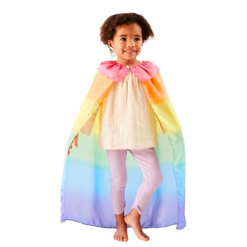Sarah's Silks - Rainbow Cape for Kids Ages 3-8 | Montessori and Waldorf Toy Dress Up for Pretend Play | Birthday Gift for Boys and Girls