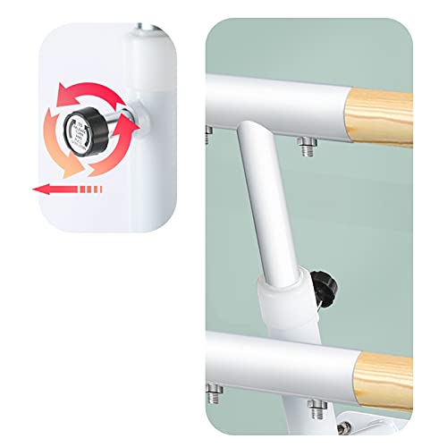 Sbarra da Balletto Doppia, Sbarra da Balletto a Parete 100/150 cm per la casa, Soggiorno, Sala da Ballo, Balletto di Stretching per Bambini Adulti (Dimensioni: 150 cm, Colore: Bianco)