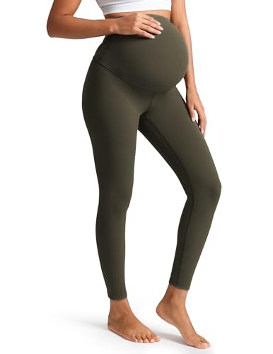 Colorfulkoala Womens Dreamlux Maternity Leggings Over The Belly 25" / 28" Inseam Soft Workout Activewear Yoga Pregnancy Pants