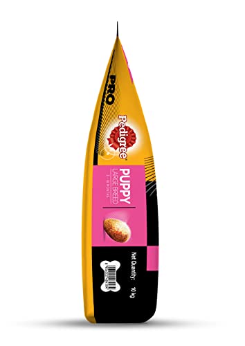 Image of Pedigree PRO Expert Nutrition Dry Food for Large Breed Puppy (3-18 Months), 10kg Pack&Pedigree Jumbone Treat for Dog, Chicken & Lamb Flavour, 2 Packs (2 x 180g)