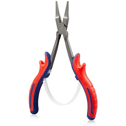 GOLD DEER 6" Long Reach Flat Nose Pliers for Jewelry Making Smooth Jaw Mini Duck Bill Plier for Wire Wrapping Bending Straightening Wire, Long Reach Plier for Hard to Reach Narrow Space, Carbon Steel Cover